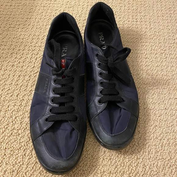 Blue and black Prada sneakers